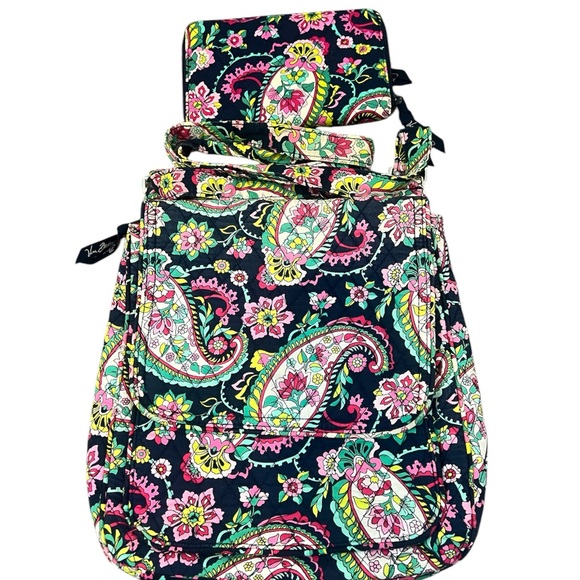 Vera Bradley Handbags - Vera Bradley Pink and Navy Crossbody Bags with Paisley Design